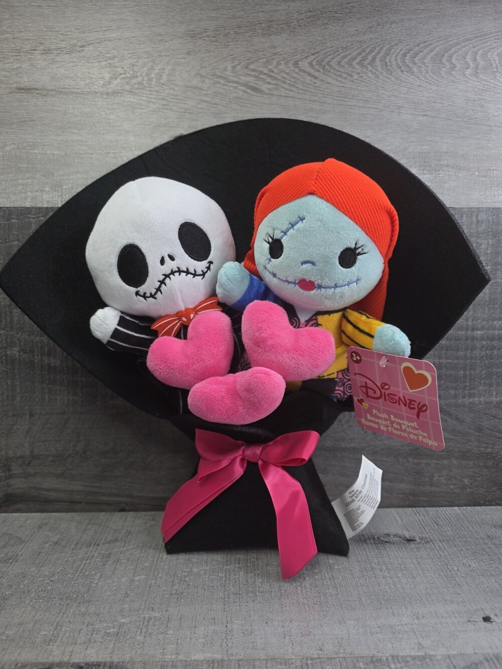 Nightmare Before Christmas Jack & Sally Valentine's Day Plush Bouquet NEW bin7